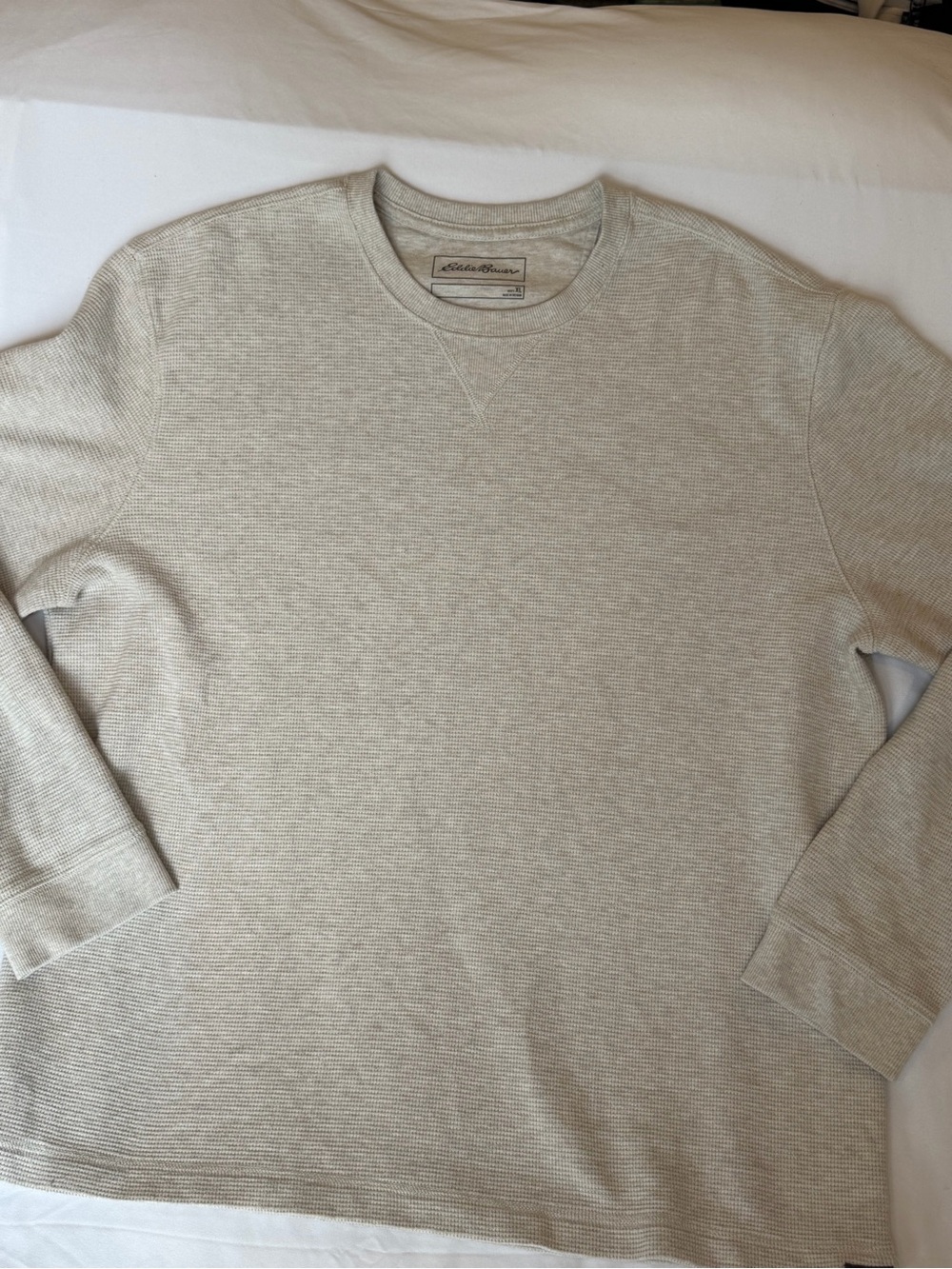 Eddie Bauer Beige Long Sleeve Thermal Crewneck XL